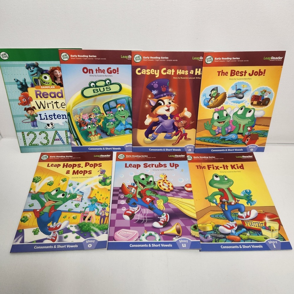 Leap Frog Tag Early Reader Books Lot Of 7 Consonants & Short Vowels & More